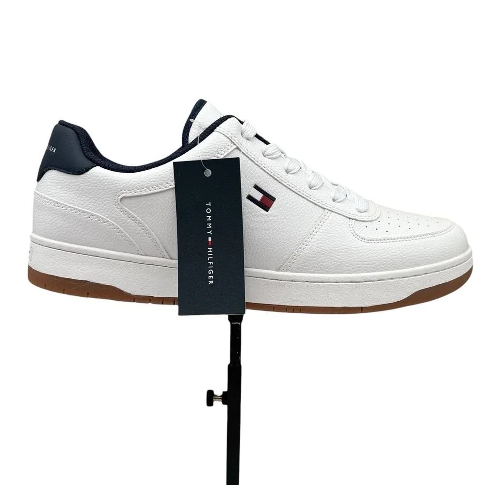 Tommy Hilfiger Tathan Men's Fashion Shoes 11 White‎ Navy Blue Athletic Sneaker